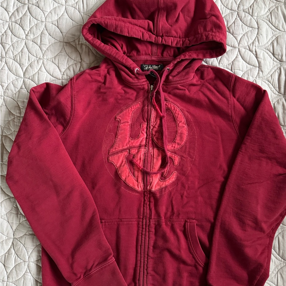Lucky Red Hoodie with Embroidered Logo